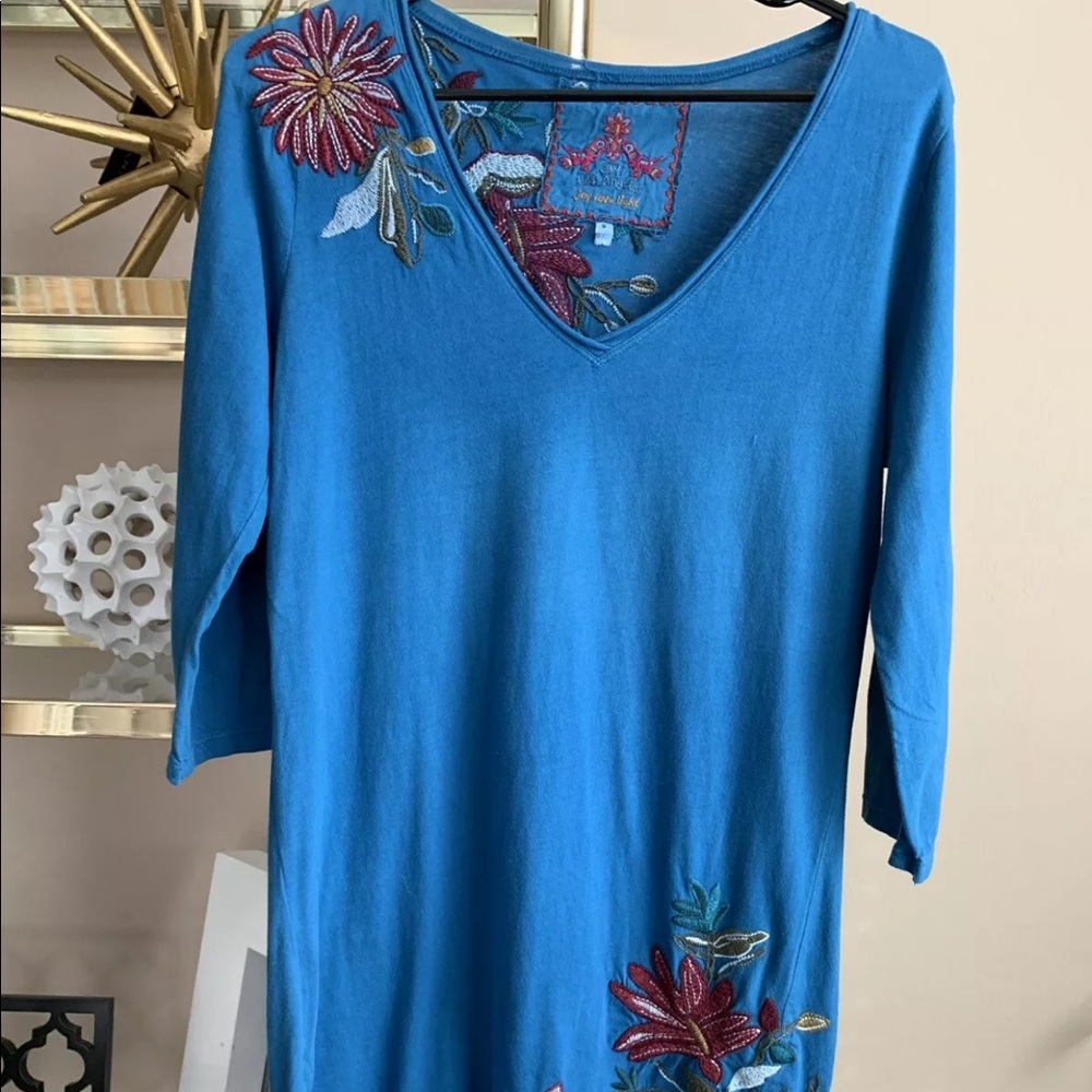 Johnny was brushed cotton embroidered tunic dress